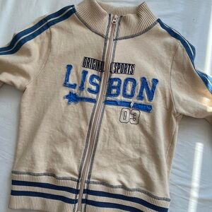 urban outfitters lisbon knit double zip up track jacket